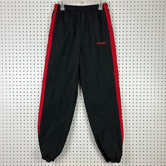 FUBU 90s Track Pants Medium Blue Red Black Hip Hop Baggy Pockets Workout Set - Picture 1 of 6